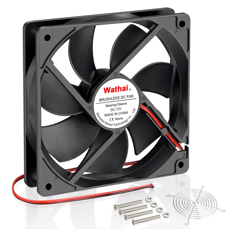 Wathai 120x120x25mm 120mm 12V 0.45A 2Pin DC Brushless Cooling Fan - Image 1